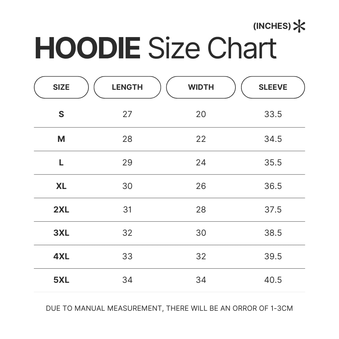 Hoodie Size Chart - Risk Of Rain 2 Merch